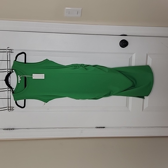 Anistar Dresses & Skirts - Antistar Women’s Size XL Green Ruched Body Con Ribbed side Slit NWT